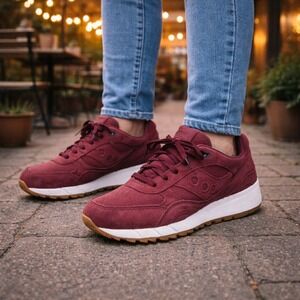 Saucony Shadow 6000 Burgundy Suede Men'sSneakers US 10.5